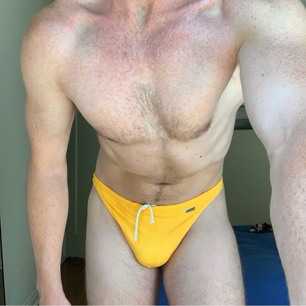 Vintage HOM Swim Thong Yellow